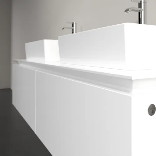 VILLEROY BOCH Legato toaletní skříňka, s osvětlením, 2 výsuvy, 1400 x 380 x 500 mm, lesklá bílá / lesklá bílá #B668L0DH, obrázek 4