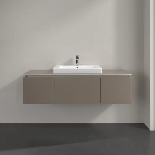 VILLEROY BOCH Legato toaletní skříňka, 3 výsuvy, 1400 x 380 x 500 mm, Truffle Grey / Truffle Grey #B68400VG, obrázek 3
