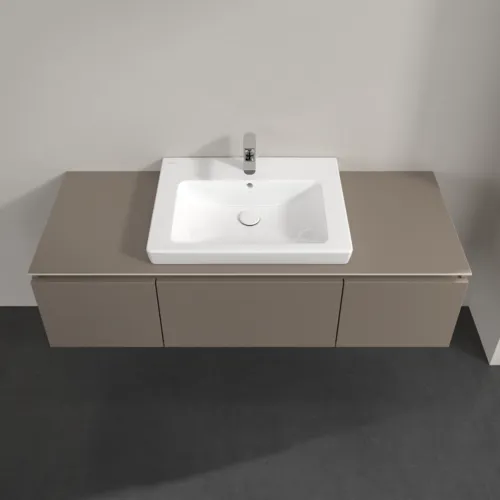 VILLEROY BOCH Legato toaletní skříňka, 3 výsuvy, 1400 x 380 x 500 mm, Truffle Grey / Truffle Grey #B68400VG, obrázek 4