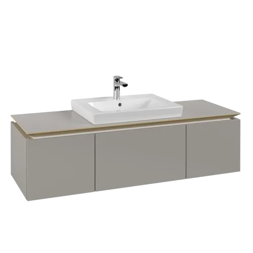 VILLEROY BOCH Legato toaletní skříňka, 3 výsuvy, 1400 x 380 x 500 mm, Soft Grey / Soft Grey #B68400VK