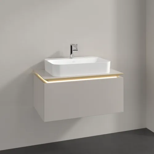 VILLEROY BOCH Legato toaletní skříňka, s osvětlením, 1 zásuvka, 800 x 380 x 500 mm, Soft Grey / Soft Grey #B753L0VK, obrázek 2