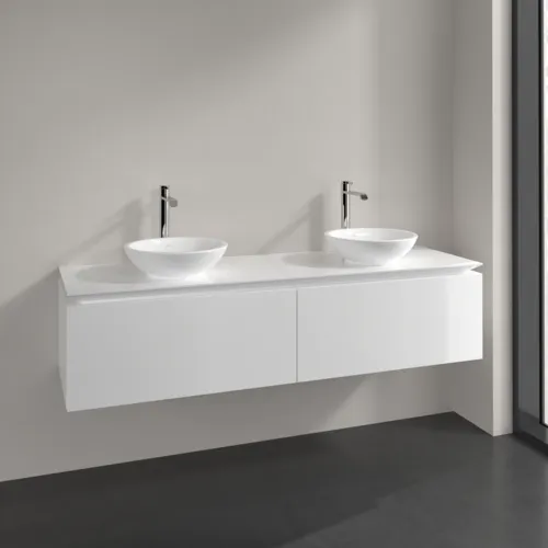 VILLEROY BOCH Legato toaletní skříňka, 2 výsuvy, 1600 x 380 x 500 mm, lesklá bílá / lesklá bílá #B59900DH, obrázek 2