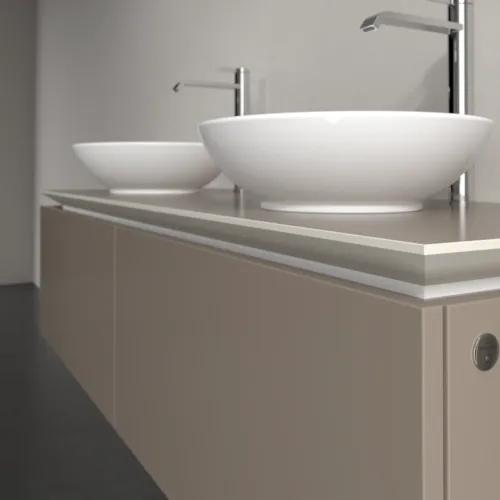VILLEROY BOCH Legato toaletní skříňka, s osvětlením, 2 výsuvy, 1400 x 380 x 500 mm, Truffle Grey / Truffle Grey #B591L0VG, obrázek 4