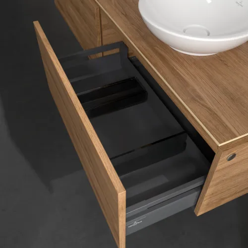 VILLEROY BOCH Legato toaletní skříňka, s osvětlením, 2 výsuvy, 1600 x 380 x 500 mm, dub Kansas / dub Kansas #B599L0RH, obrázek 5