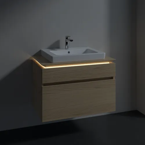 VILLEROY BOCH Legato toaletní skříňka, s osvětlením, 2 výsuvy, 800 x 550 x 500 mm, severský dub / severský dub #B679L0VJ, obrázek 3