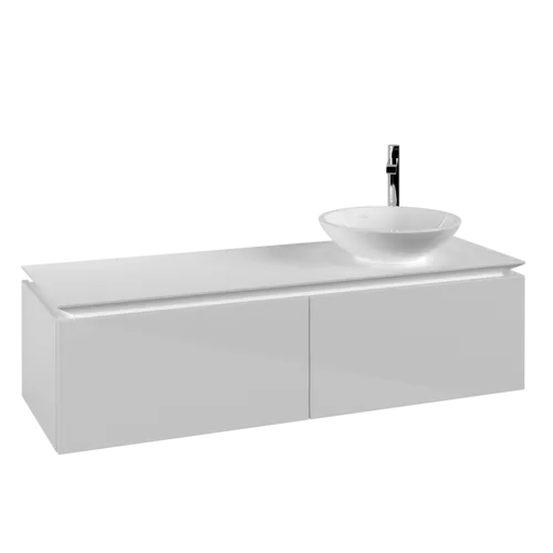 VILLEROY BOCH Legato toaletní skříňka, 2 výsuvy, 1400 x 380 x 500 mm, lesklá bílá / lesklá bílá #B58900DH