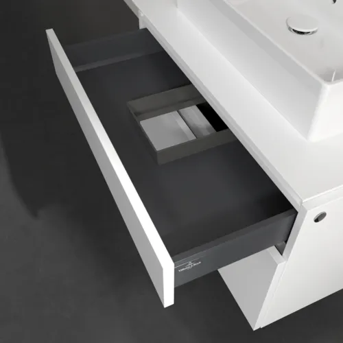 VILLEROY BOCH Legato toaletní skříňka, 2 výsuvy, 800 x 550 x 500 mm, bílá matná / bílá matná #B60200MS, obrázek 7