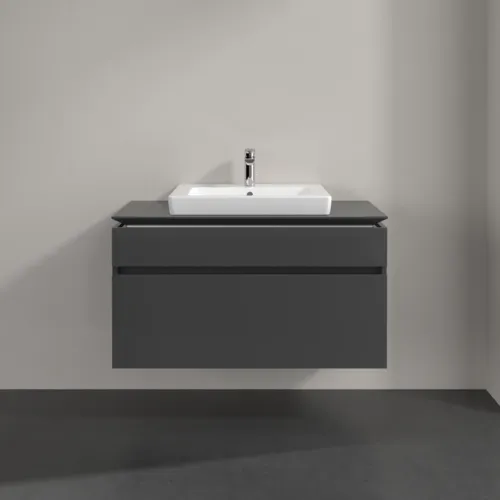VILLEROY BOCH Legato toaletní skříňka, 2 výsuvy, 1000 x 550 x 500 mm, lesklá šedá / lesklá šedá #B68100FP, obrázek 3