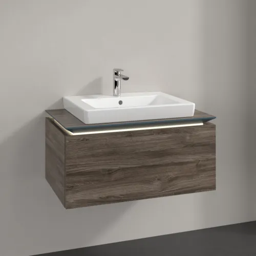 VILLEROY BOCH Legato toaletní skříňka, s osvětlením, 1 zásuvka, 800 x 380 x 500 mm, Kamenný dub / Kamenný dub #B678L0RK, obrázek 2
