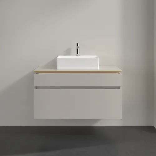 VILLEROY BOCH Legato toaletní skříňka, 2 výsuvy, 1000 x 550 x 500 mm, Soft Grey / Soft Grey #B60400VK, obrázek 3