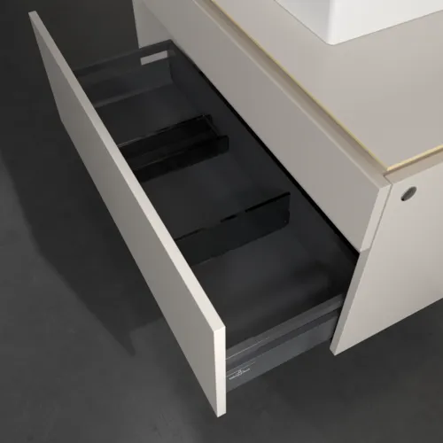 VILLEROY BOCH Legato toaletní skříňka, 2 výsuvy, 1000 x 550 x 500 mm, Soft Grey / Soft Grey #B60400VK, obrázek 6