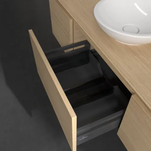 VILLEROY BOCH Legato toaletní skříňka, s osvětlením, 3 výsuvy, 1400 x 380 x 500 mm, severský dub / severský dub #B585L0VJ, obrázek 5