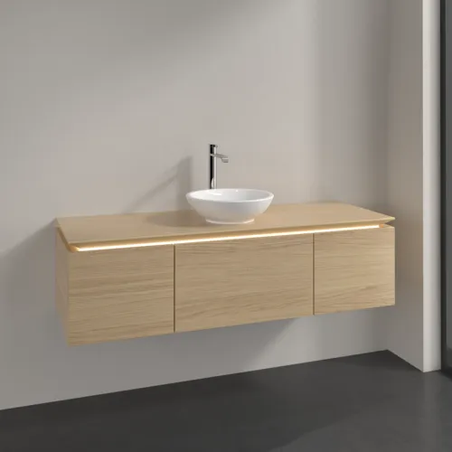 VILLEROY BOCH Legato toaletní skříňka, s osvětlením, 3 výsuvy, 1400 x 380 x 500 mm, severský dub / severský dub #B585L0VJ, obrázek 2
