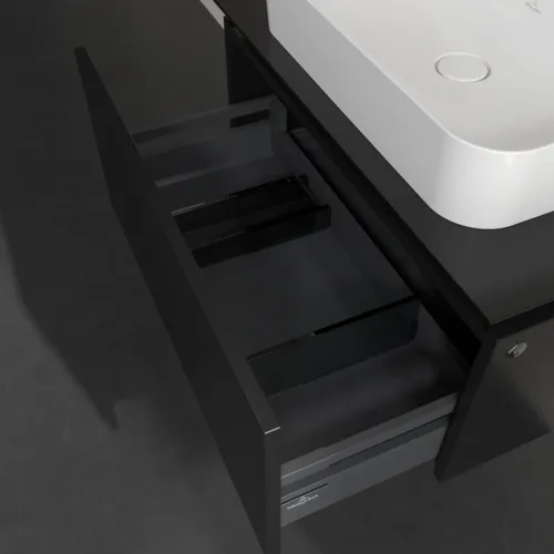 VILLEROY BOCH Legato toaletní skříňka, s osvětlením, 1 zásuvka, 800 x 380 x 500 mm, černý matný lak / černý matný lak #B753L0PD, obrázek 4