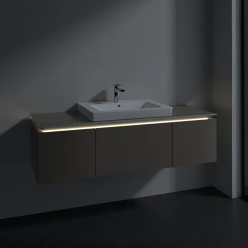 VILLEROY BOCH Legato toaletní skříňka, s osvětlením, 3 výsuvy, 1200 x 380 x 500 mm, Truffle Grey / Truffle Grey #B682L0VG, obrázek 3