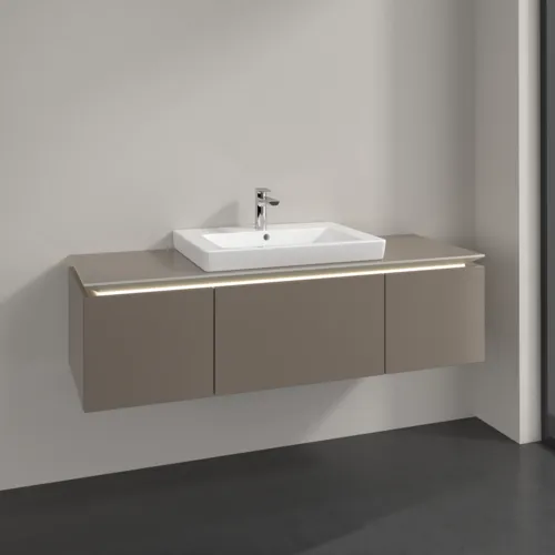 VILLEROY BOCH Legato toaletní skříňka, s osvětlením, 3 výsuvy, 1200 x 380 x 500 mm, Truffle Grey / Truffle Grey #B682L0VG, obrázek 2