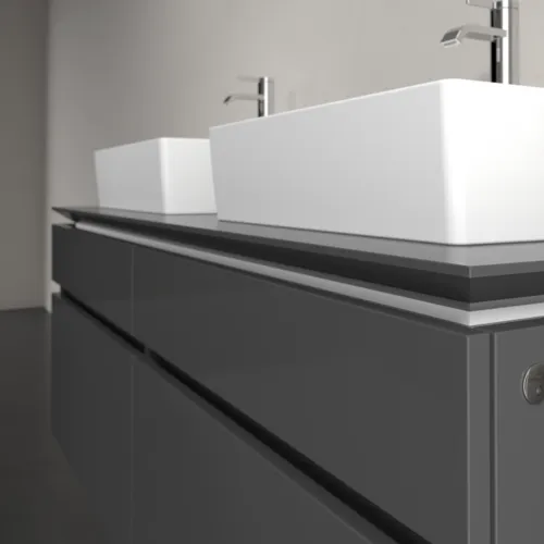 VILLEROY BOCH Legato toaletní skříňka, s osvětlením, 4 výsuvy, 1400 x 550 x 500 mm, lesklá šedá / lesklá šedá #B669L0FP, obrázek 4