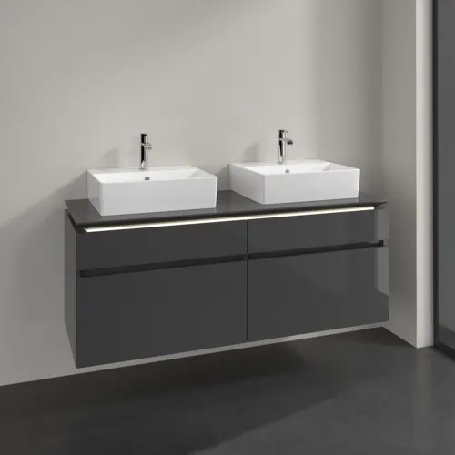 VILLEROY BOCH Legato toaletní skříňka, s osvětlením, 4 výsuvy, 1400 x 550 x 500 mm, lesklá šedá / lesklá šedá #B669L0FP, obrázek 2