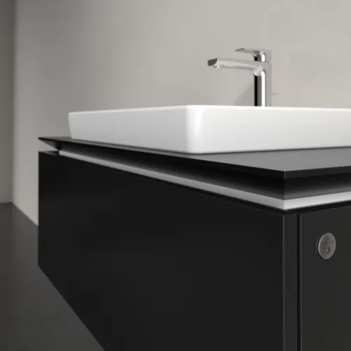 VILLEROY BOCH Legato toaletní skříňka, s osvětlením, 1 zásuvka, 1000 x 380 x 500 mm, černý matný lak / černý matný lak #B680L0PD, obrázek 4