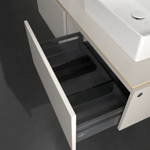 VILLEROY BOCH Legato toaletní skříňka, 2 výsuvy, 1400 x 380 x 500 mm, Soft Grey / Soft Grey #B66800VK, obrázek 6