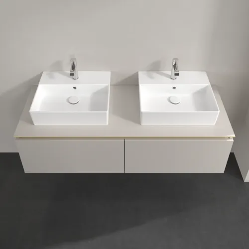 VILLEROY BOCH Legato toaletní skříňka, 2 výsuvy, 1400 x 380 x 500 mm, Soft Grey / Soft Grey #B66800VK, obrázek 4