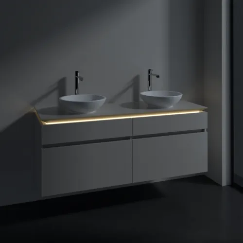 VILLEROY BOCH Legato toaletní skříňka, s osvětlením, 4 výsuvy, 1400 x 550 x 500 mm, Soft Grey / Soft Grey #B592L0VK, obrázek 3