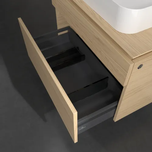 VILLEROY BOCH Legato toaletní skříňka, s osvětlením, 2 výsuvy, 800 x 550 x 500 mm, severský dub / severský dub #B754L0VJ, obrázek 5
