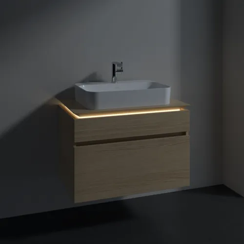 VILLEROY BOCH Legato toaletní skříňka, s osvětlením, 2 výsuvy, 800 x 550 x 500 mm, severský dub / severský dub #B754L0VJ, obrázek 3