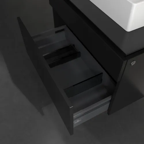 VILLEROY BOCH Legato toaletní skříňka, 2 výsuvy, 800 x 550 x 500 mm, černý matný lak / černý matný lak #B60200PD, obrázek 6