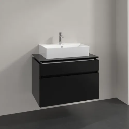 VILLEROY BOCH Legato toaletní skříňka, 2 výsuvy, 800 x 550 x 500 mm, černý matný lak / černý matný lak #B60200PD, obrázek 2