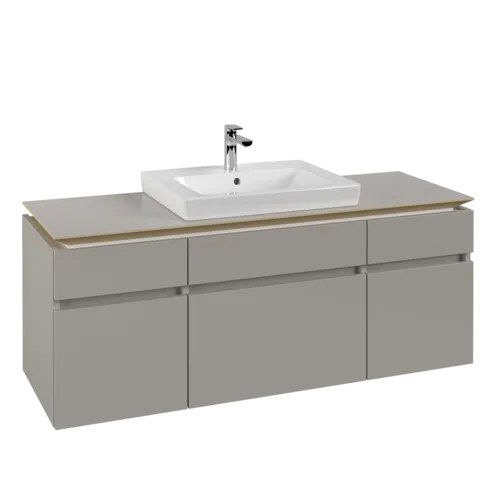 VILLEROY BOCH Legato toaletní skříňka, 5 výsuvů, 1400 x 550 x 500 mm, Soft Grey / Soft Grey #B68500VK