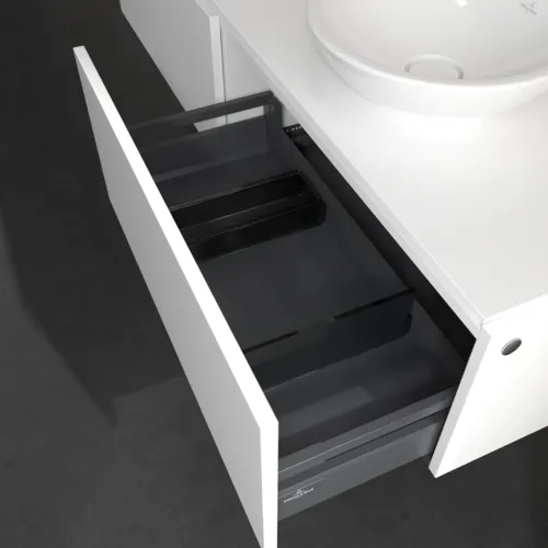 VILLEROY BOCH Legato toaletní skříňka, s osvětlením, 2 výsuvy, 1600 x 380 x 500 mm, bílá matná / bílá matná #B599L0MS, obrázek 5