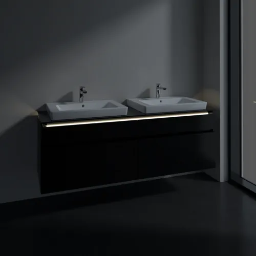 VILLEROY BOCH Legato toaletní skříňka, s osvětlením, 4 výsuvy, 1600 x 550 x 500 mm, černý matný lak / černý matný lak #B693L0PD, obrázek 3