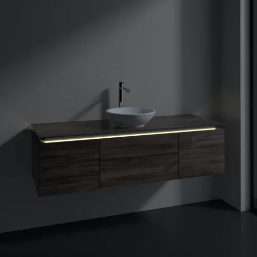 VILLEROY BOCH Legato toaletní skříňka, s osvětlením, 3 výsuvy, 1400 x 380 x 500 mm, Kamenný dub / Kamenný dub #B585L0RK, obrázek 3