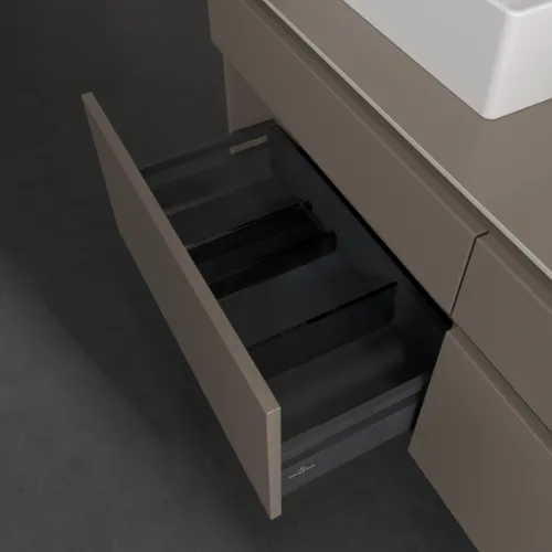 VILLEROY BOCH Legato toaletní skříňka, 4 výsuvy, 1400 x 550 x 500 mm, Truffle Grey / Truffle Grey #B66900VG, obrázek 6