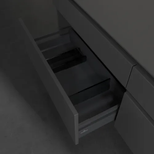 VILLEROY BOCH Legato toaletní skříňka, s osvětlením, 4 výsuvy, 1600 x 550 x 500 mm, lesklá šedá / lesklá šedá #B598L0FP, obrázek 5