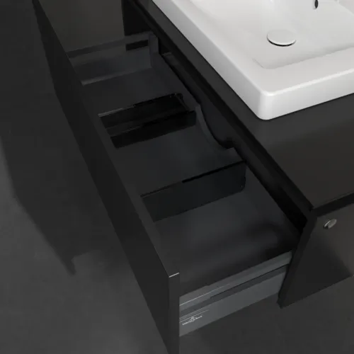 VILLEROY BOCH Legato toaletní skříňka, 1 zásuvka, 1000 x 380 x 500 mm, černý matný lak / černý matný lak #B68000PD, obrázek 6