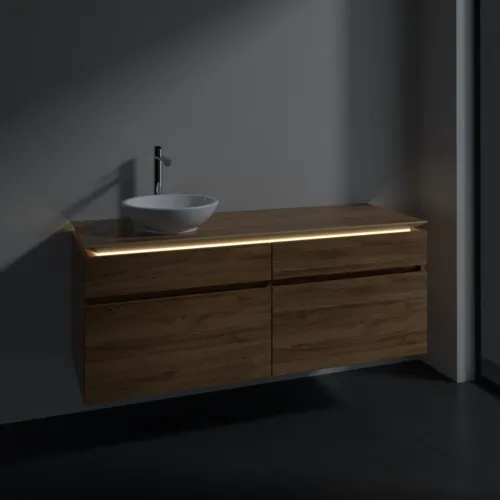 VILLEROY BOCH Legato toaletní skříňka, s osvětlením, 4 výsuvy, 1400 x 550 x 500 mm, dub Kansas / dub Kansas #B588L0RH, obrázek 3