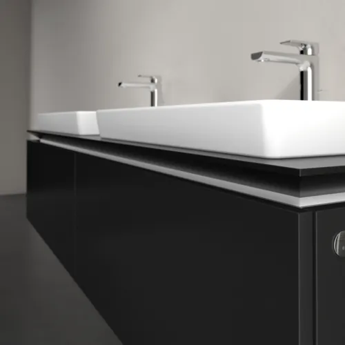 VILLEROY BOCH Legato toaletní skříňka, s osvětlením, 2 výsuvy, 1600 x 380 x 500 mm, černý matný lak / černý matný lak #B692L0PD, obrázek 4