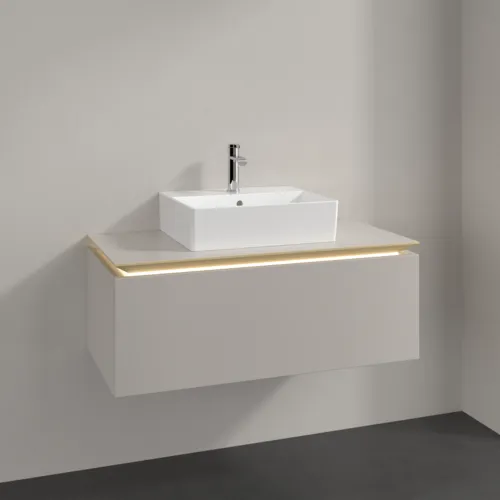 VILLEROY BOCH Legato toaletní skříňka, s osvětlením, 1 zásuvka, 1000 x 380 x 500 mm, Soft Grey / Soft Grey #B603L0VK, obrázek 2
