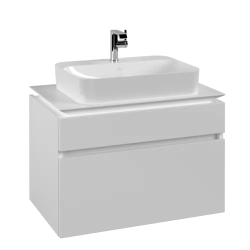 VILLEROY BOCH Legato toaletní skříňka, 2 výsuvy, 800 x 550 x 500 mm, bílá matná / bílá matná #B75400MS