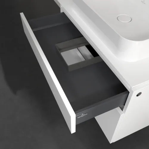 VILLEROY BOCH Legato toaletní skříňka, 2 výsuvy, 800 x 550 x 500 mm, bílá matná / bílá matná #B75400MS, obrázek 7