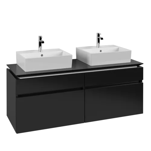 VILLEROY BOCH Legato toaletní skříňka, 4 výsuvy, 1400 x 550 x 500 mm, černý matný lak / černý matný lak #B66900PD