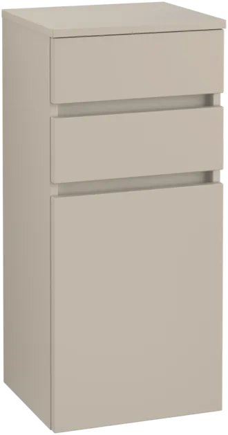 VILLEROY BOCH Boční skříňka Legato, 1 dveře, 2 zásuvky, 400 x 870 x 350 mm, Soft Grey / Soft Grey #B72800VK