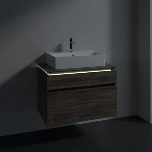 VILLEROY BOCH Legato toaletní skříňka, s osvětlením, 2 výsuvy, 800 x 550 x 500 mm, Kamenný dub / Kamenný dub #B602L0RK, obrázek 3