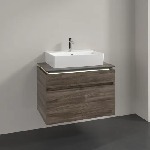 VILLEROY BOCH Legato toaletní skříňka, s osvětlením, 2 výsuvy, 800 x 550 x 500 mm, Kamenný dub / Kamenný dub #B602L0RK, obrázek 2