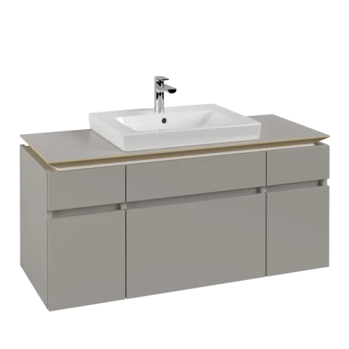 VILLEROY BOCH Legato toaletní skříňka, 5 výsuvů, 1200 x 550 x 500 mm, Soft Grey / Soft Grey #B68300VK