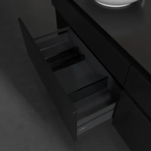 VILLEROY BOCH Legato toaletní skříňka, s osvětlením, 4 výsuvy, 1600 x 550 x 500 mm, černý matný lak / černý matný lak #B600L0PD, obrázek 5