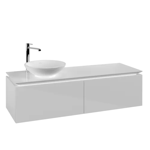 VILLEROY BOCH Legato toaletní skříňka, 2 výsuvy, 1400 x 380 x 500 mm, lesklá bílá / lesklá bílá #B58700DH