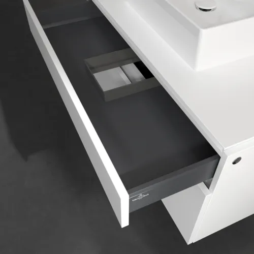 VILLEROY BOCH Legato toaletní skříňka, 2 výsuvy, 1000 x 550 x 500 mm, bílá matná / bílá matná #B60400MS, obrázek 7